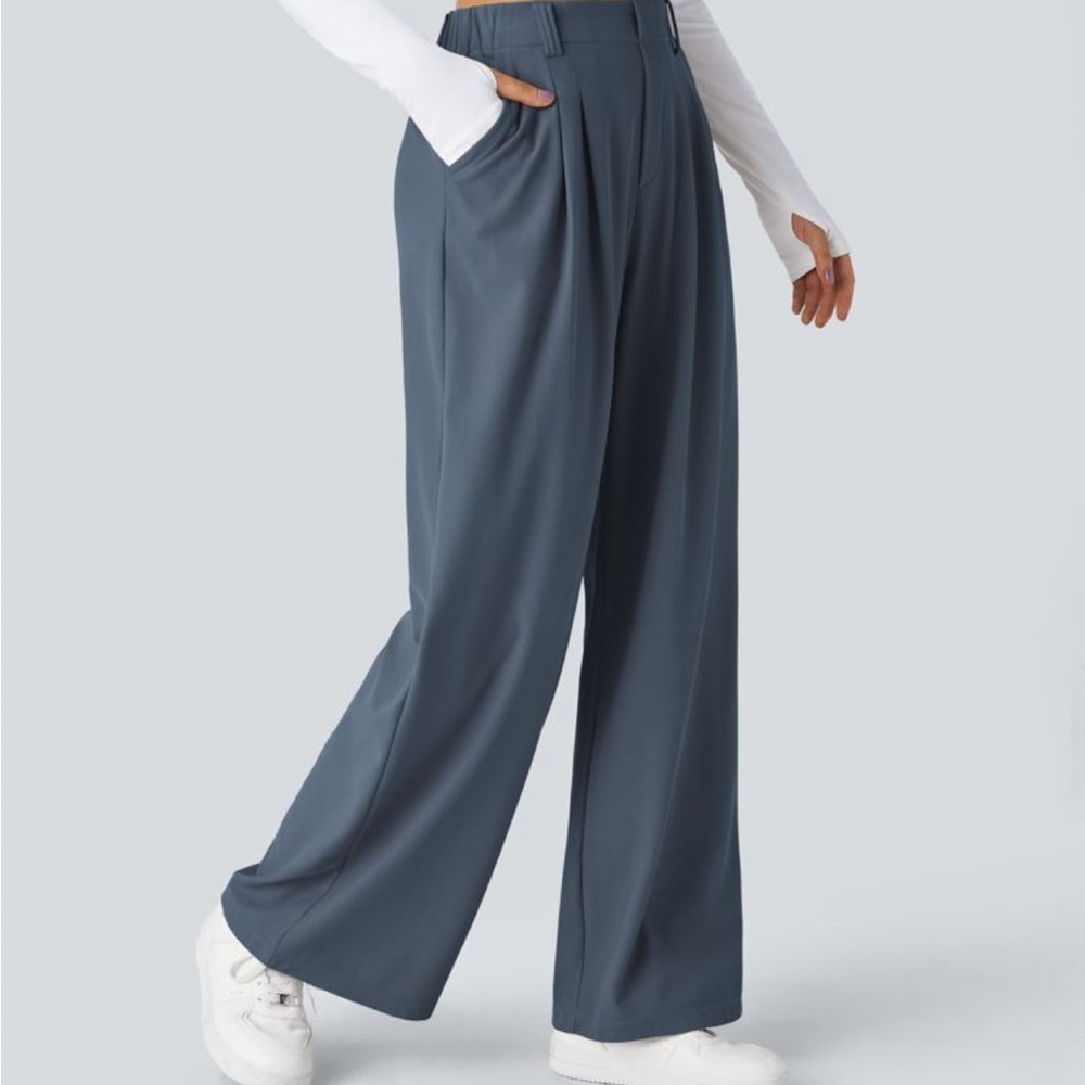 Halara blue grey viral work pants